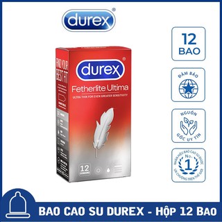 Bao cao su durex fether ultima siêu mỏng hộp 12 chiếc tặng 1 hộp 3 chiếc