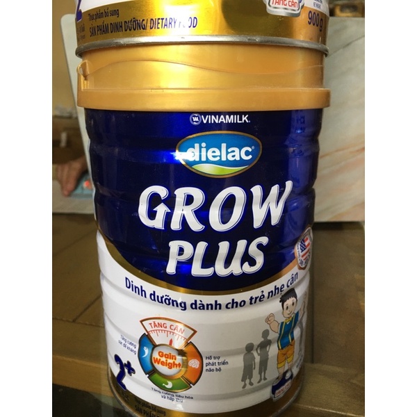 Sữa bột Dielac Grow Plus 2+ xanh cho trẻ nhẹ cân lon 900g ( Từ 2 tới 10 tuổi)