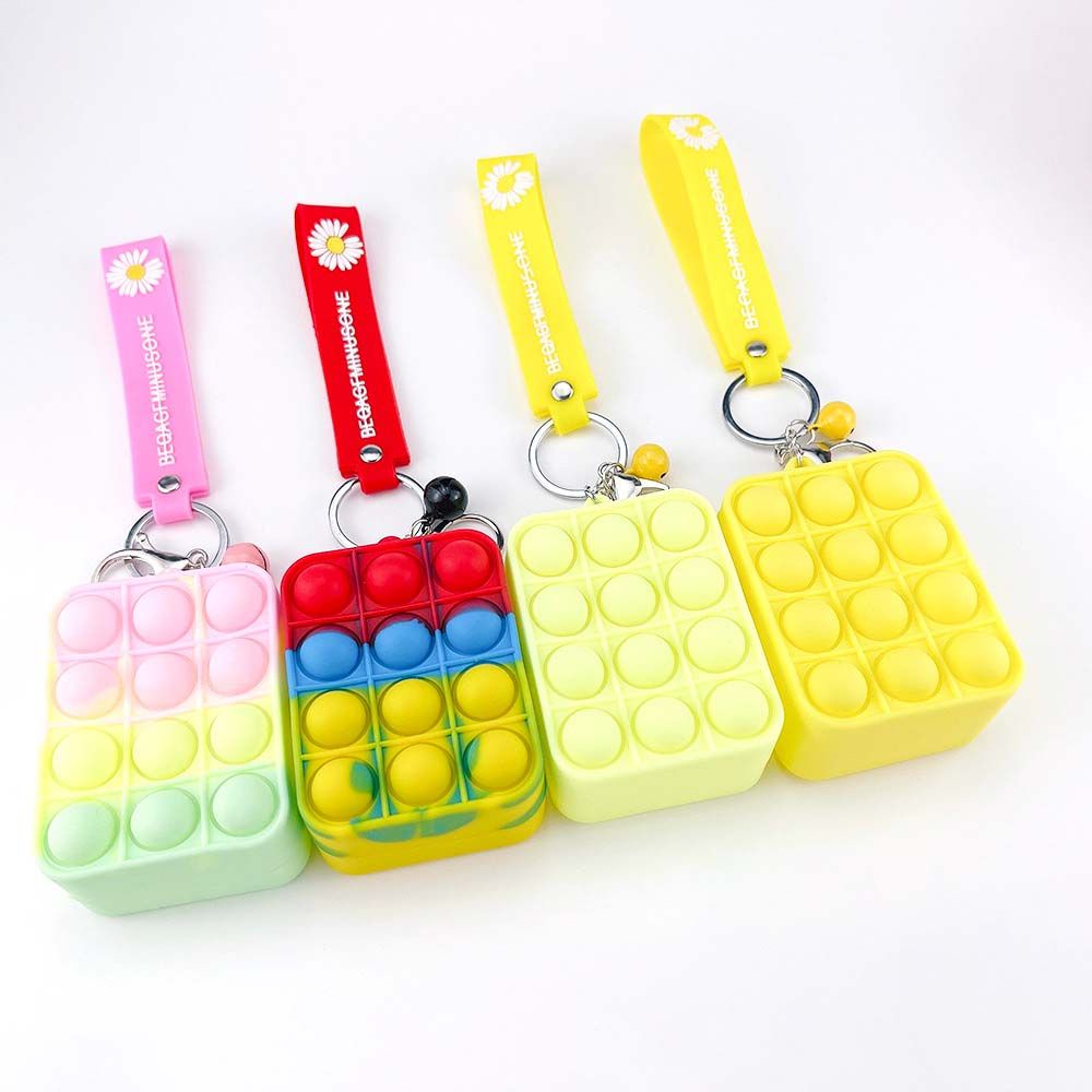 Ví Silicone Dẻo Bóp Giảm Stress Nhiều Màu Sắc Có Móc Khóa