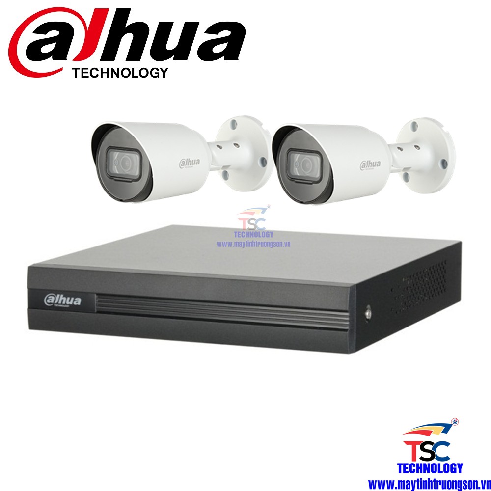 Combo Bộ CAMERA DAHUA Đầu Ghi 4 Kênh + 2 Mắt Ngoài Trời 2.0M | Dahua DSS