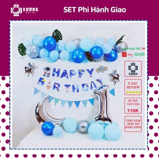 COMBO set trang trí sinh nhật phi hành giá, trang trí sinh nhật cho bé trai, tặng kèm bơm và băng dính bóng bay