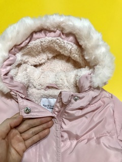 Áo phao lót lông cừu hồng fox