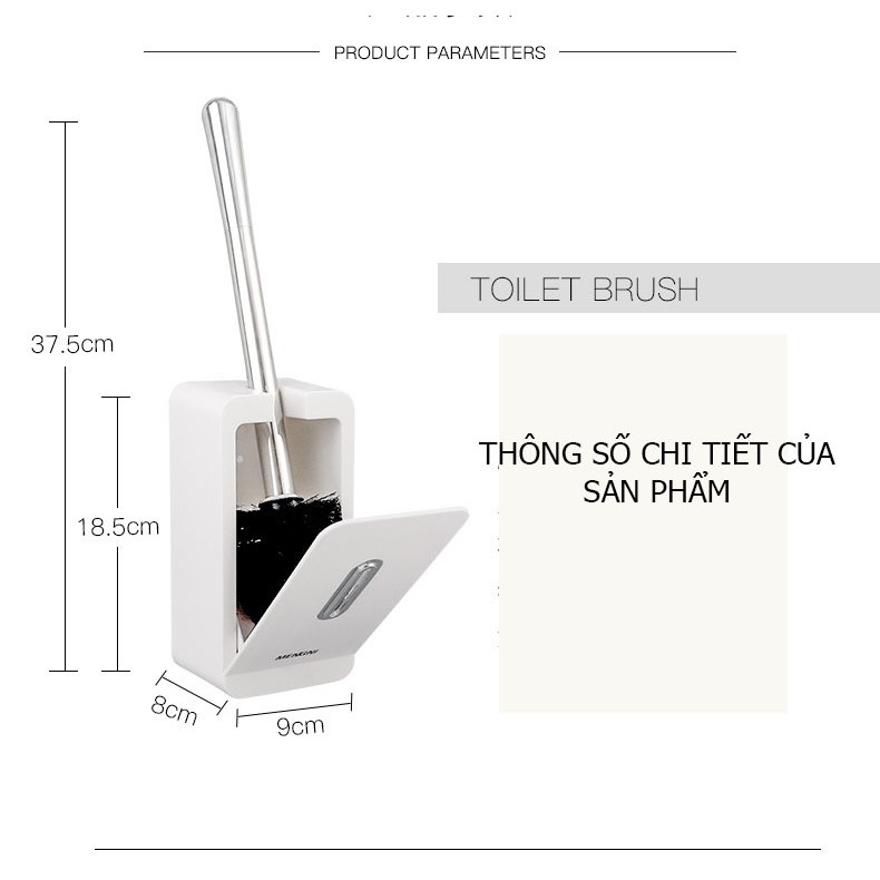 Chổi cọ chà vệ sinh toilet, bàn chải nhà vệ sinh treo tường cao cấp - Menon (Mengni)