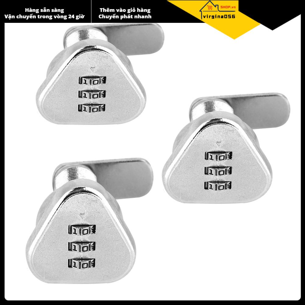 Virgina056 3 chữ số Mã kết hợp Tủ Cam Hợp kim kẽm bạc Thuận tiện Mật khẩu Bảo mật Khóa được mã hóa