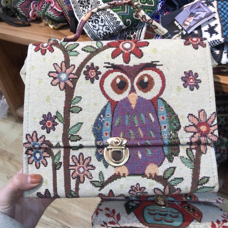 Túi xách rèm - túi cài thổ cẩm