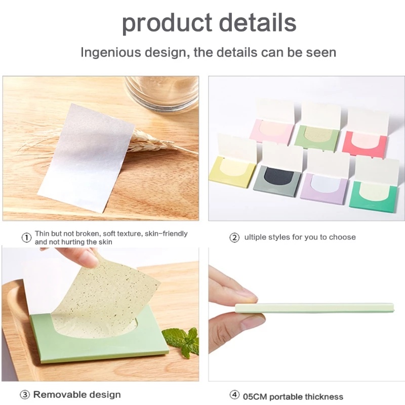 Hộp 100 Giấy Thấm Dầu Làm Sạch Da Mặt Kiểm Soát Dầu Dành Cho Mùa Hè