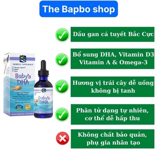 Baby's DHA drop bổ sung Omega 3, vitamin D dạng giọt cho bé 60ml