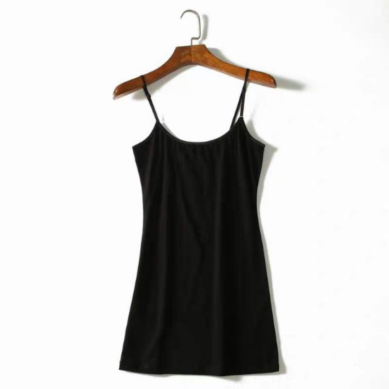 Váy 2 dây cotton dáng ôm-váy lót trong/váy ngủ