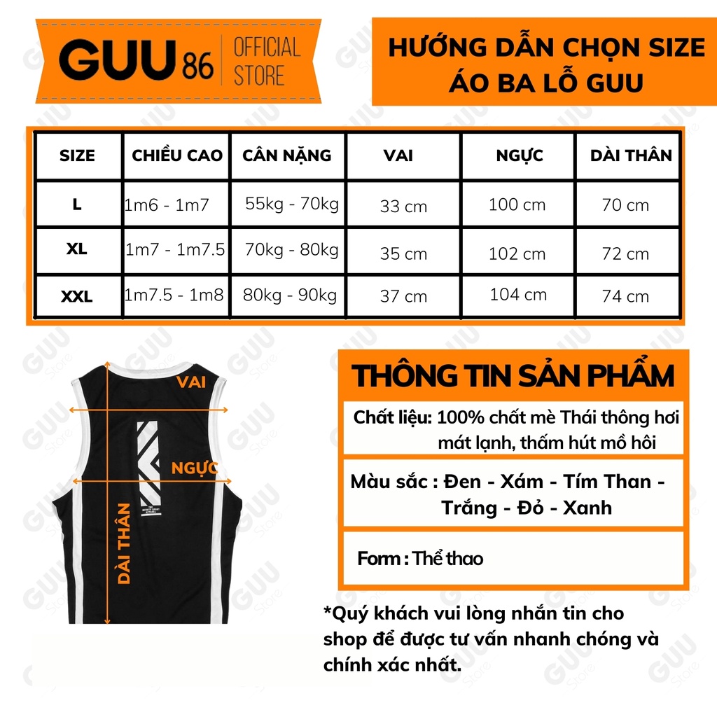 Áo thun ba lỗ nam kiểu dáng tanktop, sát nách để chơi thể thao, tập gym Form Chuẩn - GUU SHOP