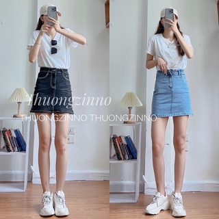 [Ảnh thật/Video] Chân váy bò basic may gấu Jummy Hàn Quốc