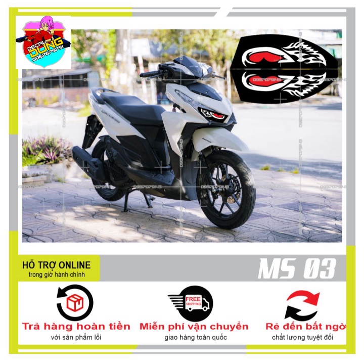 DECAL DÁN ĐÈN SƯƠNG MÙ XE VARIO 2017 (DECAL TRONG SUỐT) MS 03 - DUNG DECAL