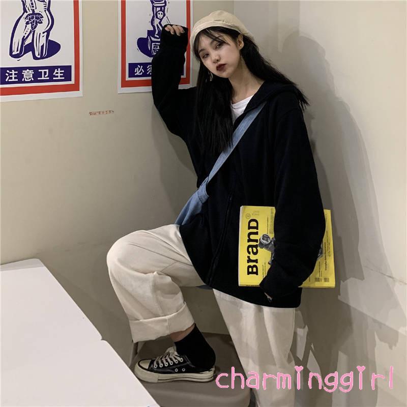 Áo Khoác Hoodie Tay Dài Khóa Kéo Màu Trơn Thời Trang | BigBuy360 - bigbuy360.vn