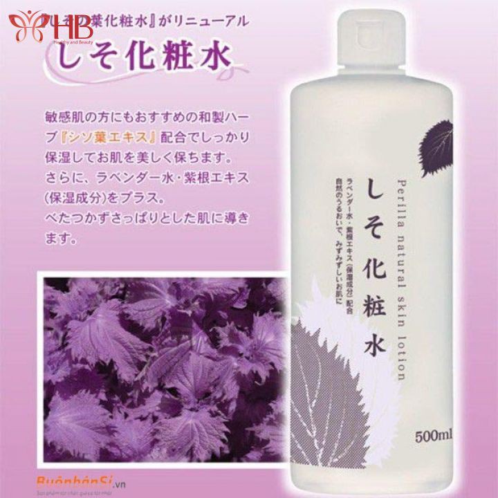 Nước hoa hồng lá tía tô Perilla Natural Skin Lotion 500ml Nhật Bản