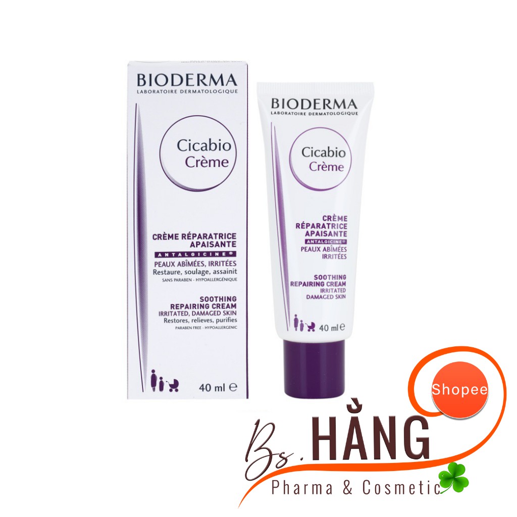 ✅[Chính Hãng] Kem Dưỡng Ẩm, Phục Hồi Da - Bioderma Cicabio Cream - Bioderma Tím, 40ml