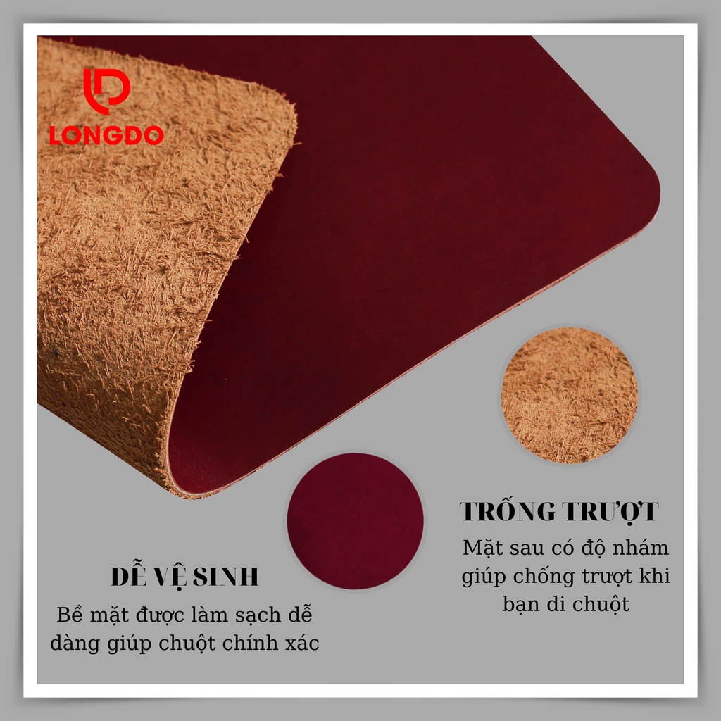 Lót chuột da bò thật - Bảo hành 5 năm - Hàng chính hãng thương hiệu Longdo Leather - Pullup