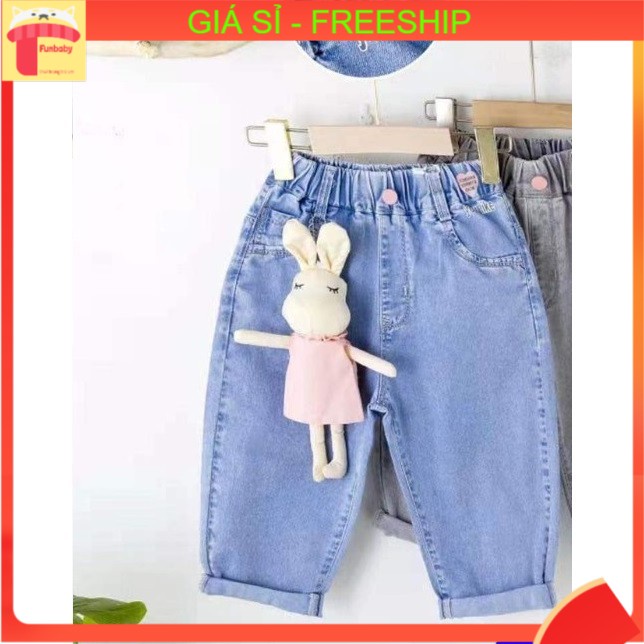 Quần jean bé gái 5-9 tuổi in chữ you like, Quần lửng cho bé vải mềm thoáng mát