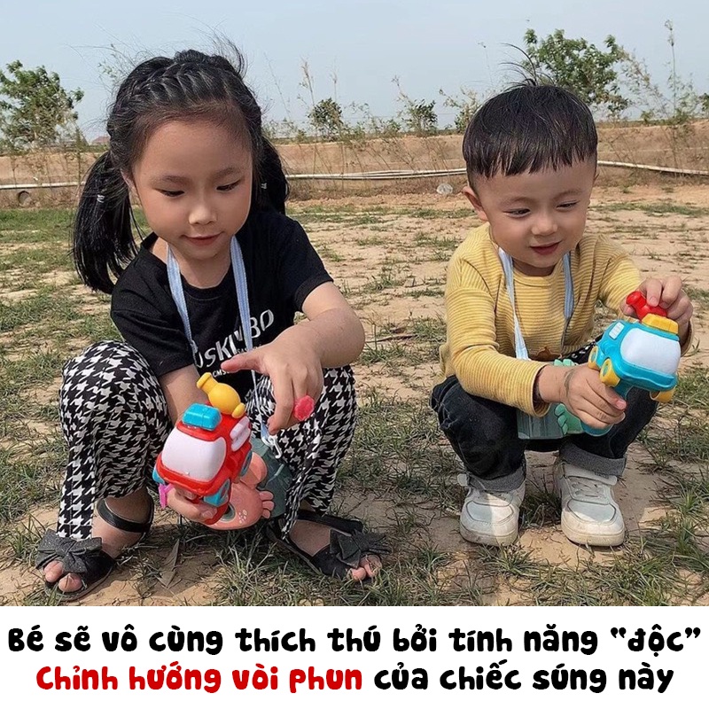 Súng bắn nước điều chỉnh được vòi phun nước hướng bắn hình xe tăng, xe cứu hoả, tàu ngầm, rùa biển dễ thương