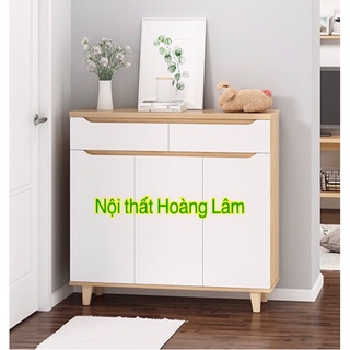 Tủ giầy chân gỗ mẫu mới