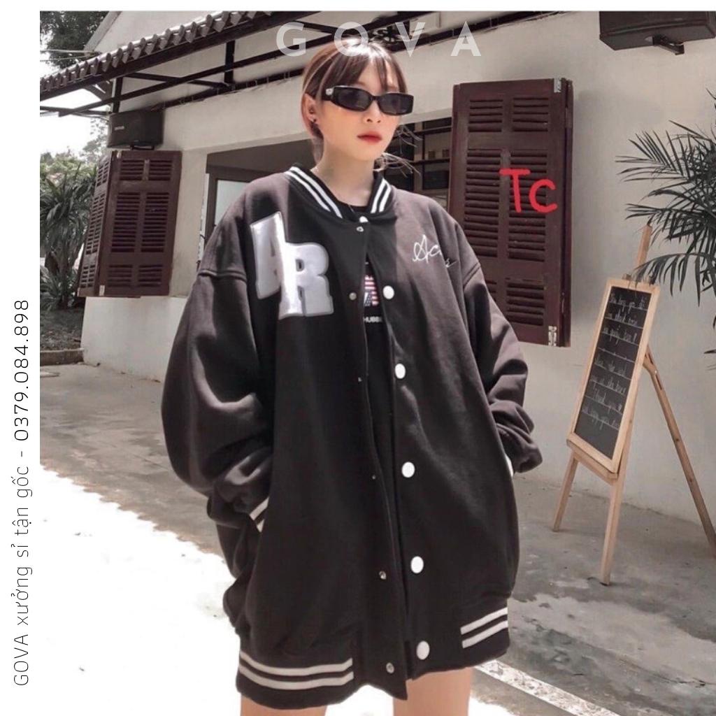 Áo Khoác Bomber Nỉ AR ACOVER Nam Nữ Form Rộng Vải Nỉ Hình In Đẹp GOVA