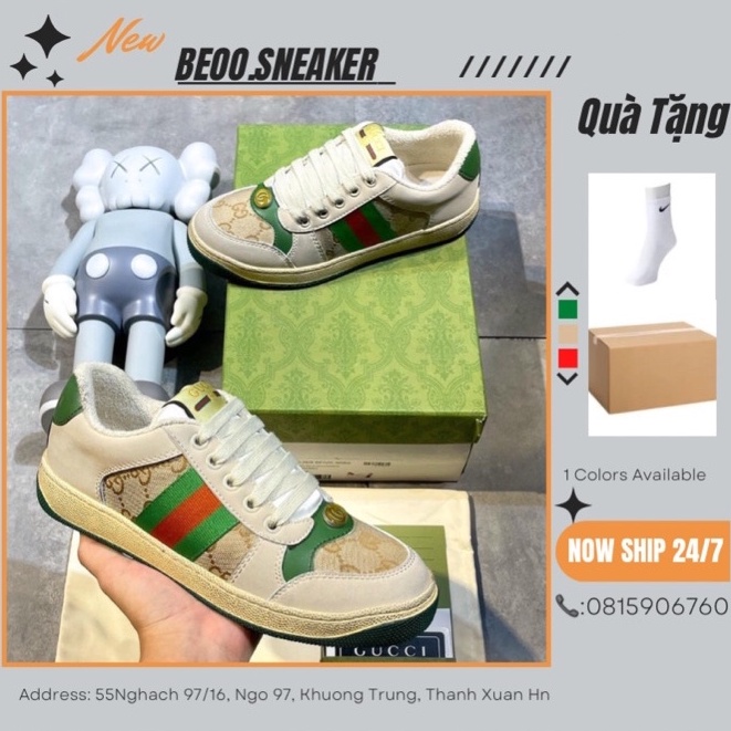 Giày Gucci Sơn Tùng Nam Nữ, Giày GC Sơn Tùng Xanh Hàng Chuẩn.