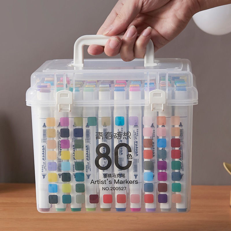 Bút màu marker▦▥acrylic nhờn hai đầu chính hãng bút dạ màu da 24/36/48 màu Bút màu nước học sinh trọ