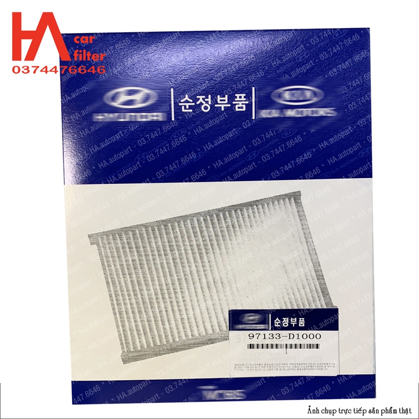 Lọc gió điều hòa Accent 18-22, Creta 16-22, Kona 17-22, Tucson 15-22, Rio 17-22, Optima 16-22 (HYD 97133-D1000)