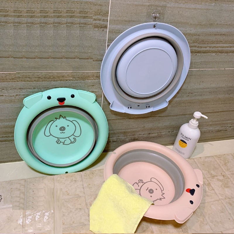 Chậu Rửa Mặt Gấp Gọn Cho Bé Yoota Baby Chất Liệu Silicol Cao Cấp 34cm Hình Gấu Đáng Yêu