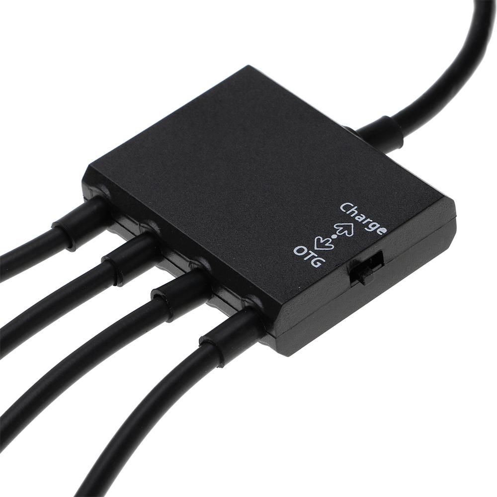 Adapter Micro USB sang 3 cổng USB 2.0 với 1 cổng sạc Micro USB OTG