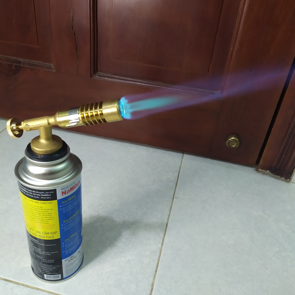 Đèn khò gas 1300 độ bằng đồng nguyên khối 818 độ bền cao - đèn khò ga mini - khò lửa mini