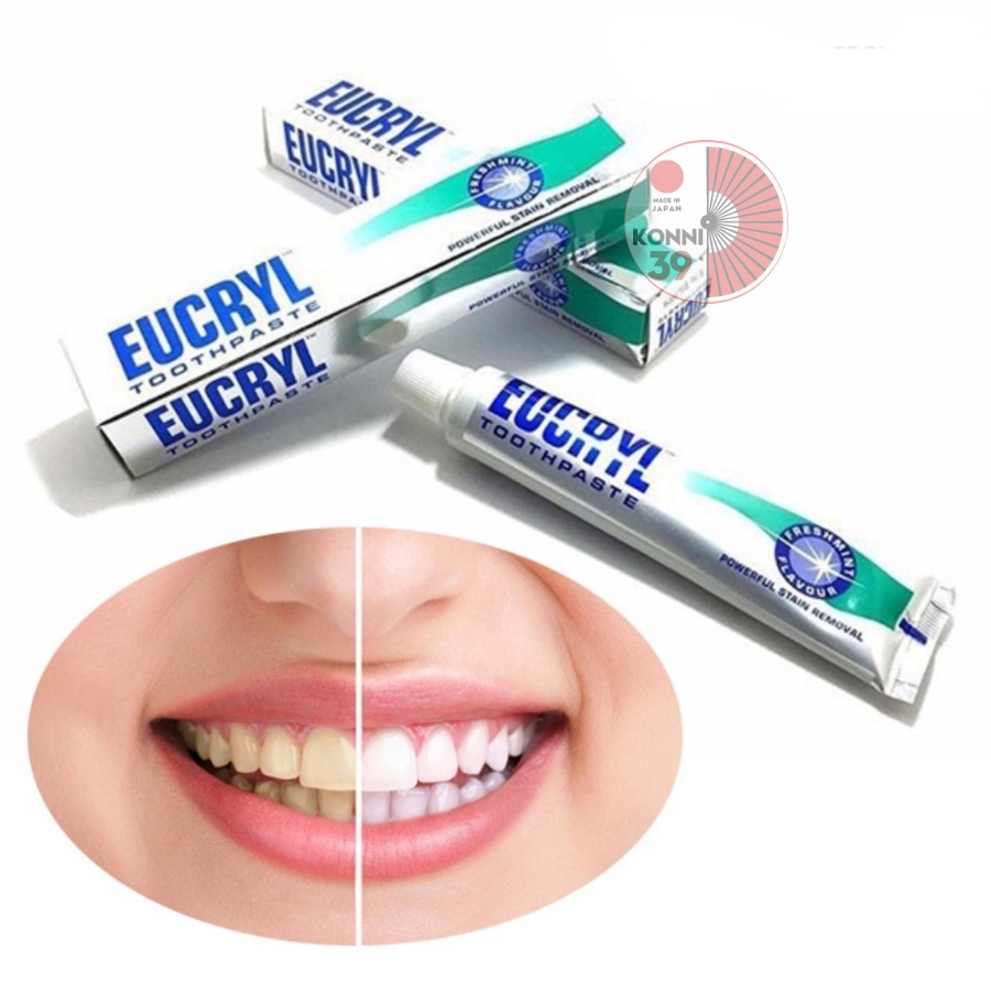 Kem đánh răng bạc hà tẩy trắng răng Eucryl Toothpaste 62g - Bahachiha