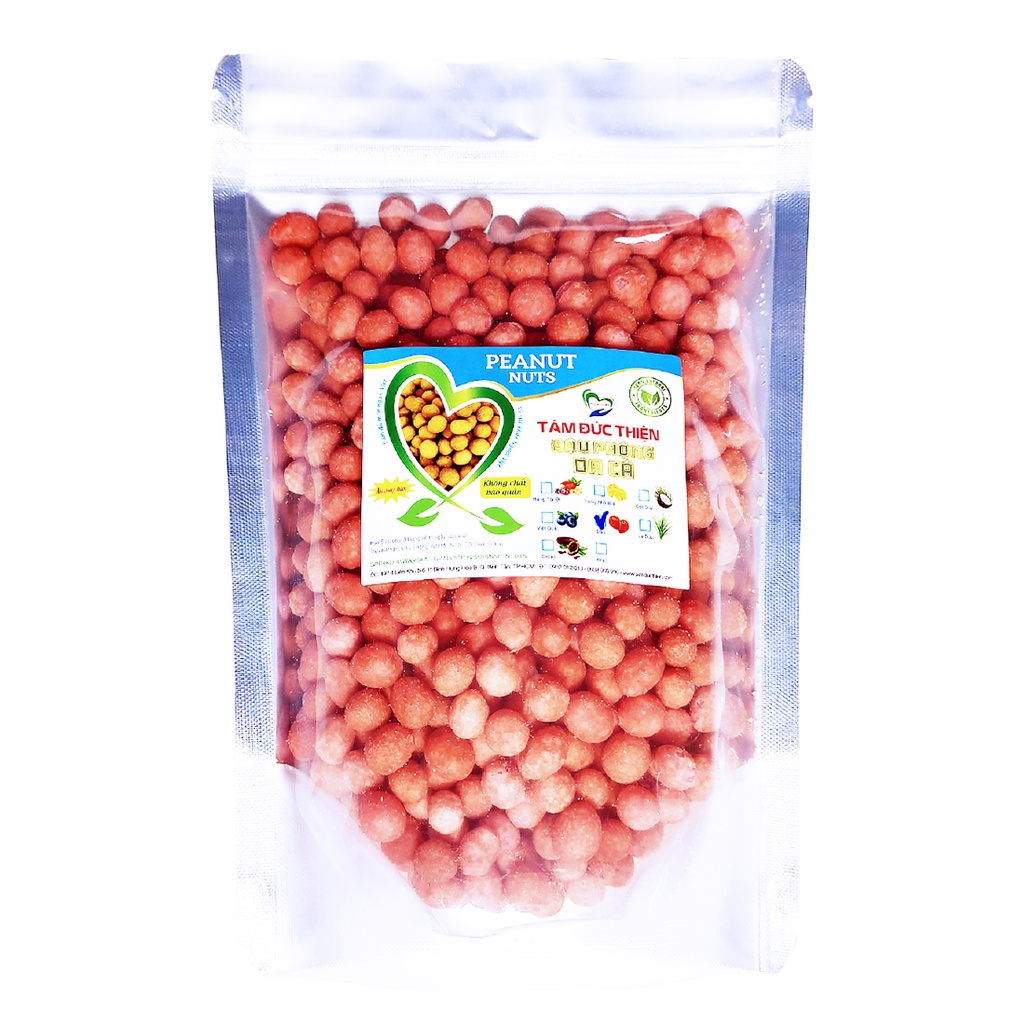 Combo 1KG Đậu Phộng Da Cá 2 Vị: Phô Mai và Dâu Tây Tâm Đức Thiện (2 x Túi 500GR)