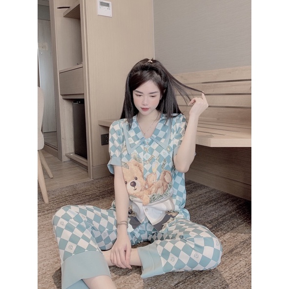 Đồ Bộ Ngủ Nguyên Set Pijama Cổ Nhọn Mẫu Cộc Lụa Mango Thiết Kế Cao Cấp Không Xù Mẫu Mới Hot Hit 2022