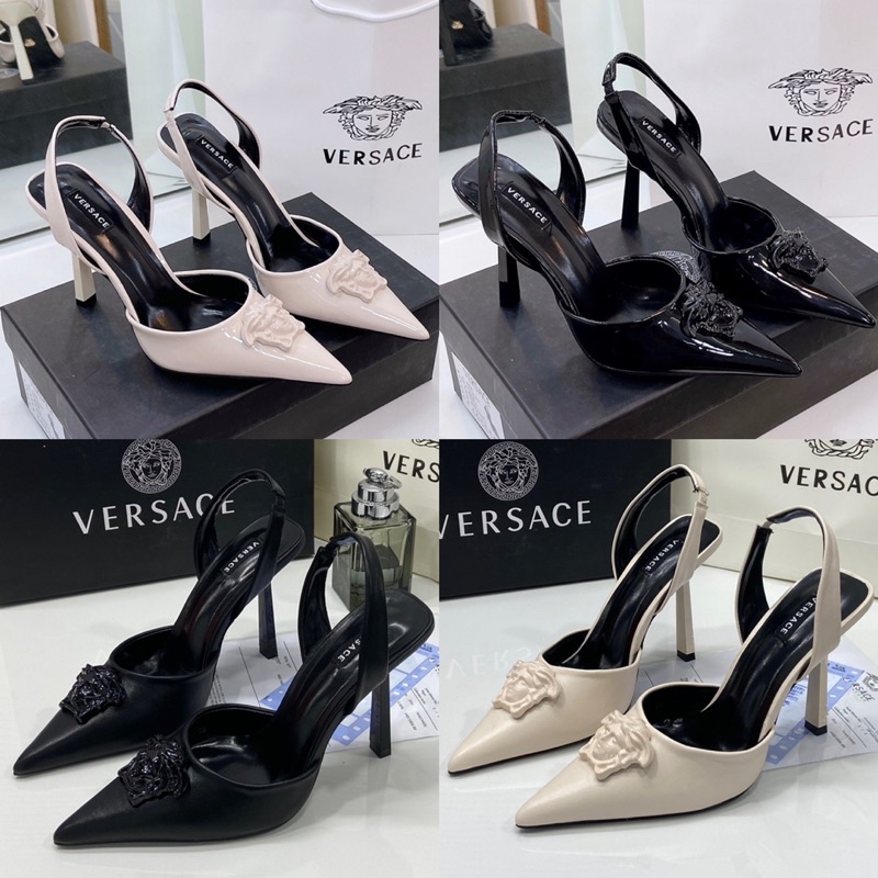 Sandal cao gót versace tag khoá gót nhọn fullbox
