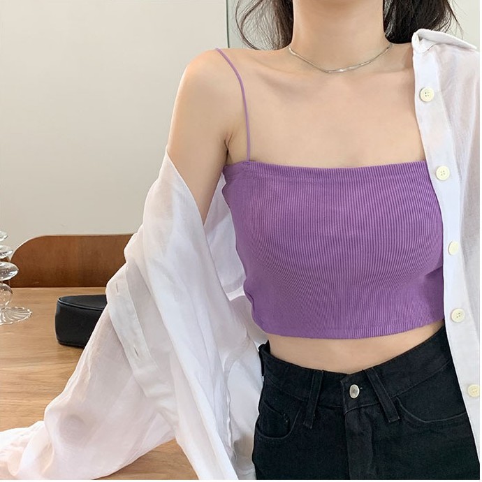 Cocory vn Áo sát nách dệt kim kiểu dáng đơn giản trẻ trung quyến rũ cho nữ