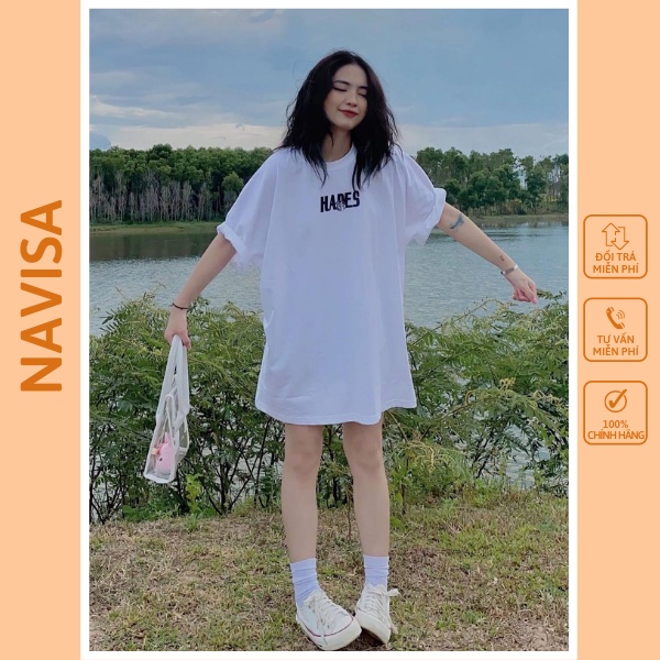 Áo phông nữ unisex form rộng tay lỡ in hình Hades cổ tròn NAVISA AT15