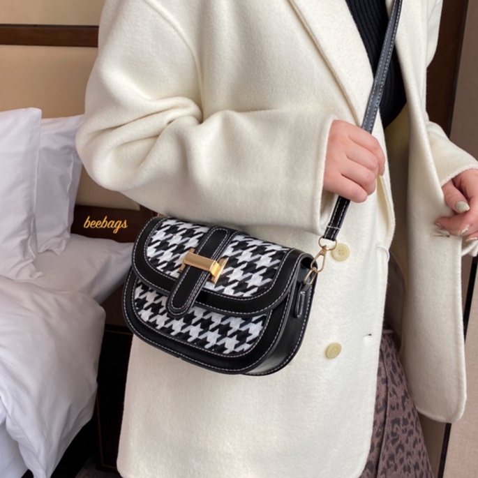 Túi Xách Da Nữ Thiết Kế Hoạ Tiết Houndstooth Sang Chảnh | TX01 | Túi Đeo Chéo Đi Chơi Đi Cafe Dễ Phối Đồ Sang Trọng