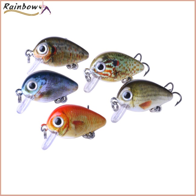Set 5 Mồi Giả Nhử Cá Mini 2.7CM 1.5g Bằng Nhựa Kèm Hộp Đựng