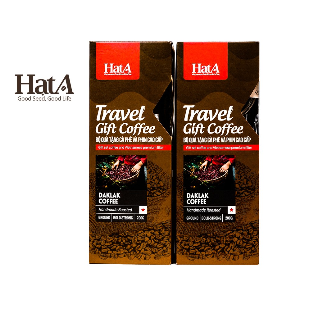 Cà phê rang xay Hạt A Cafe Travel Gift Coffee 100% hạt Robusta Dak Lak nguyên chất 200gr