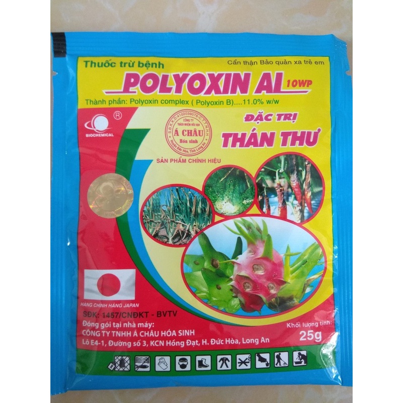 Trừ bệnh sinh học POLYOXIN AL 10WP 25gr trừ thán thư Thanh long, vàng lá hành