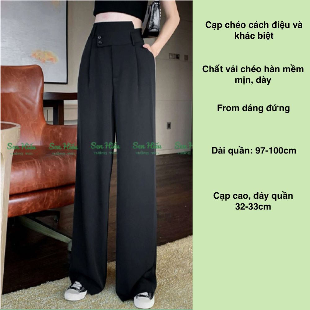 Dài 100cm quần ống rộng cạp chéo mẫu hot 2022