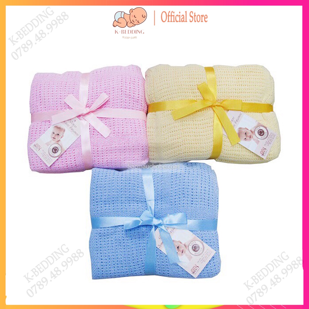 Chăn lưới cho bé xuất Nga, mền cotton cao cấp thoáng khí chống ngạt