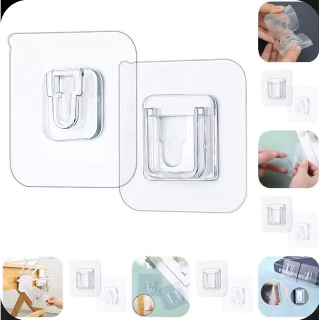 Set 50 Móc Dán Tường Hai Mặt Trong Suốt Cho Nam Nữ