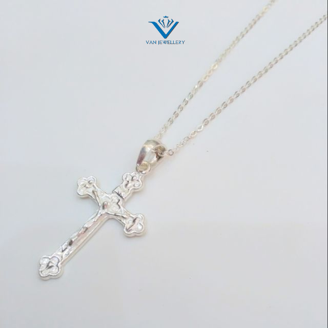 Dây chuyền bạc dây liền mặt thánh giá bạc ta