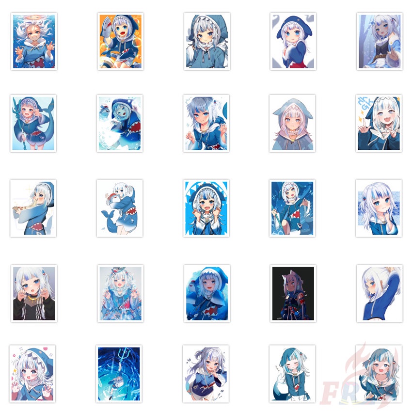 Set 112 Món Đồ Chơi Chất Lượng Cao ❉ Miếng Dán Trang Trí Hình Hololive Vtuber Gawr Gura Series B ❉ Miếng Dán Đề Can Chống Thấm Nước Vẽ Nguệch Ngoạc Thời Trang DIY