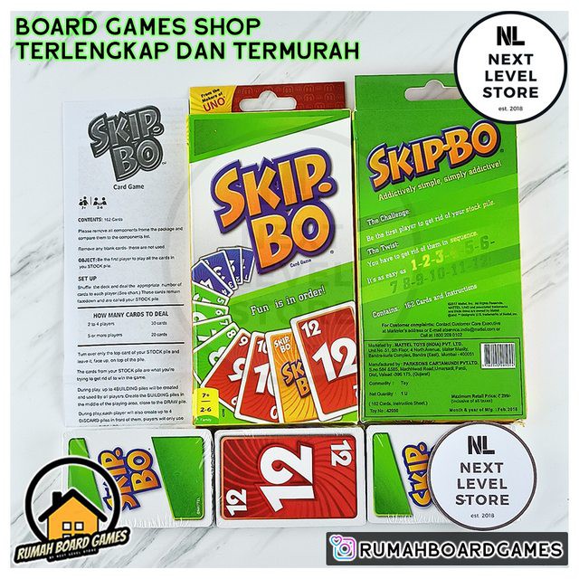 Thẻ Bộ Bài Uno Skip Bo Chất Lượng Cao