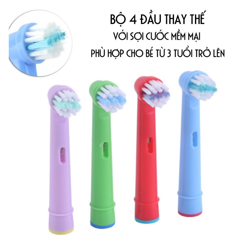 Bộ 4 đầu bàn chải đánh răng điện Oral B dành cho Trẻ Em