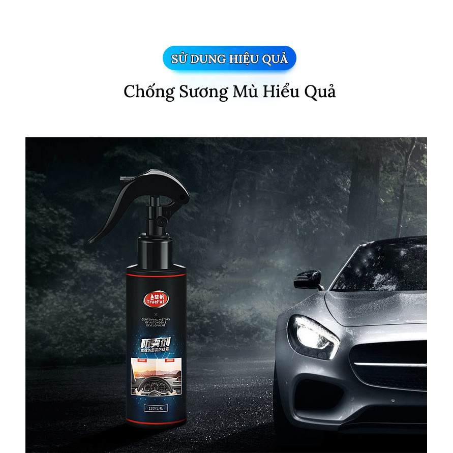 Chai xịt kính chống sương mù – Nano xịt chống hơi nước trên kính xe ô tô lọ 120ml - SEVEN CAR