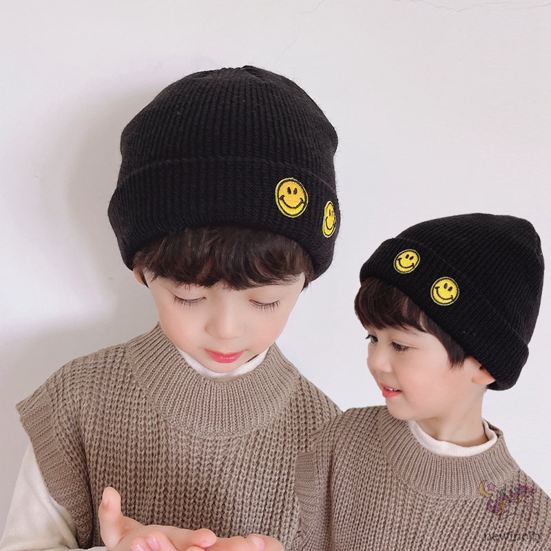 Mũ beanie dệt kim co giãn phong cách Hàn Quốc dành cho bé