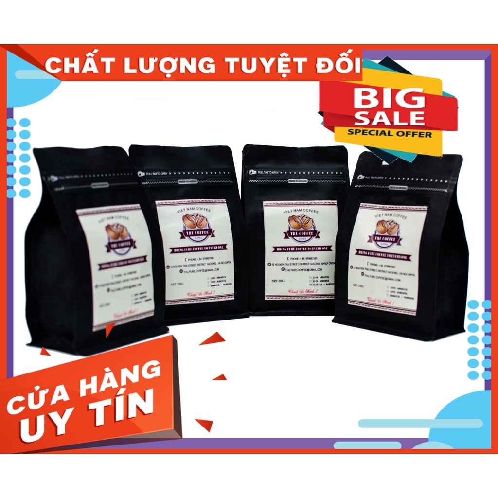 cà phê nguyên chất combo 4 gói 250g = 1kg  - Thucoffee | BigBuy360 - bigbuy360.vn