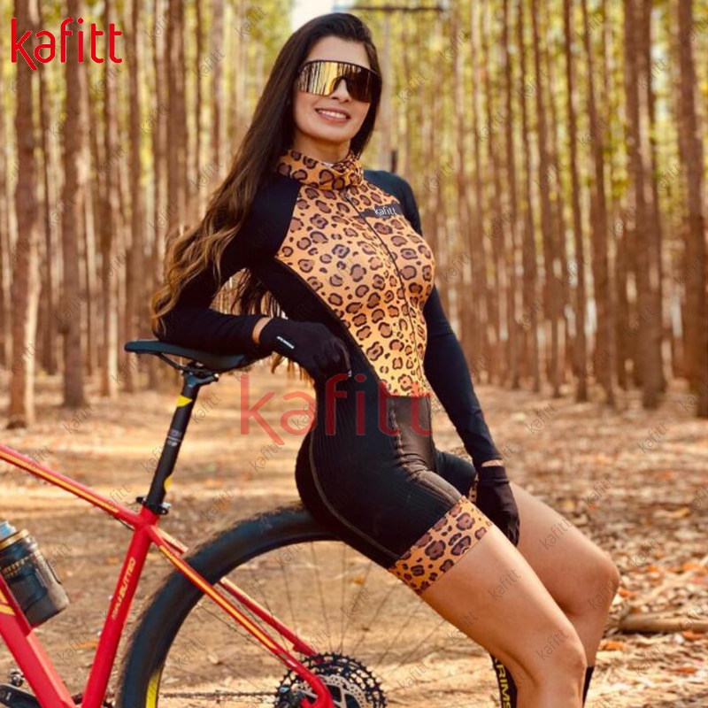 Kafitt Bộ Áo Liền Quần Ngắn Ôm Dáng Tay Dài Và Quần Short Chạy Xe Đạp Cho Nữ Conjunto Moletom Feminino